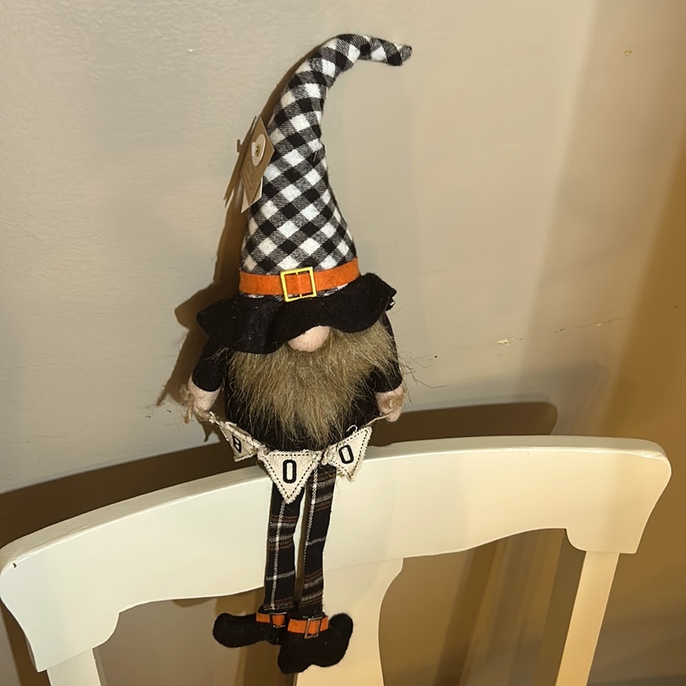 Mud Pie Halloween Gnome with Dangling Legs NWT